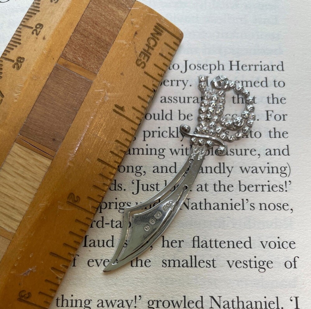 ANTIQUE SOLID SILVER BOOKMARK SCIMITAR 1896 Crisford & Norris