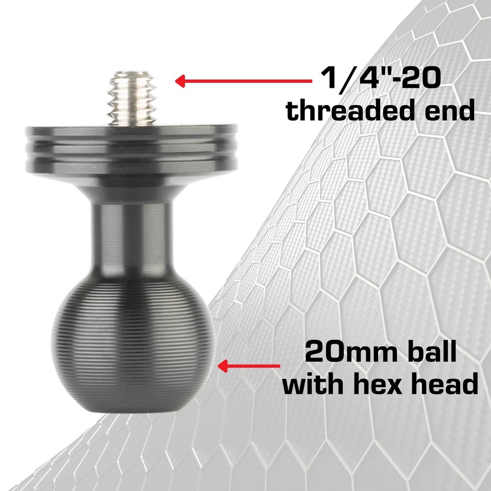 Bulletpoint Aluminum 1/4"-20 Threaded Camera Adapter with Integrated Black