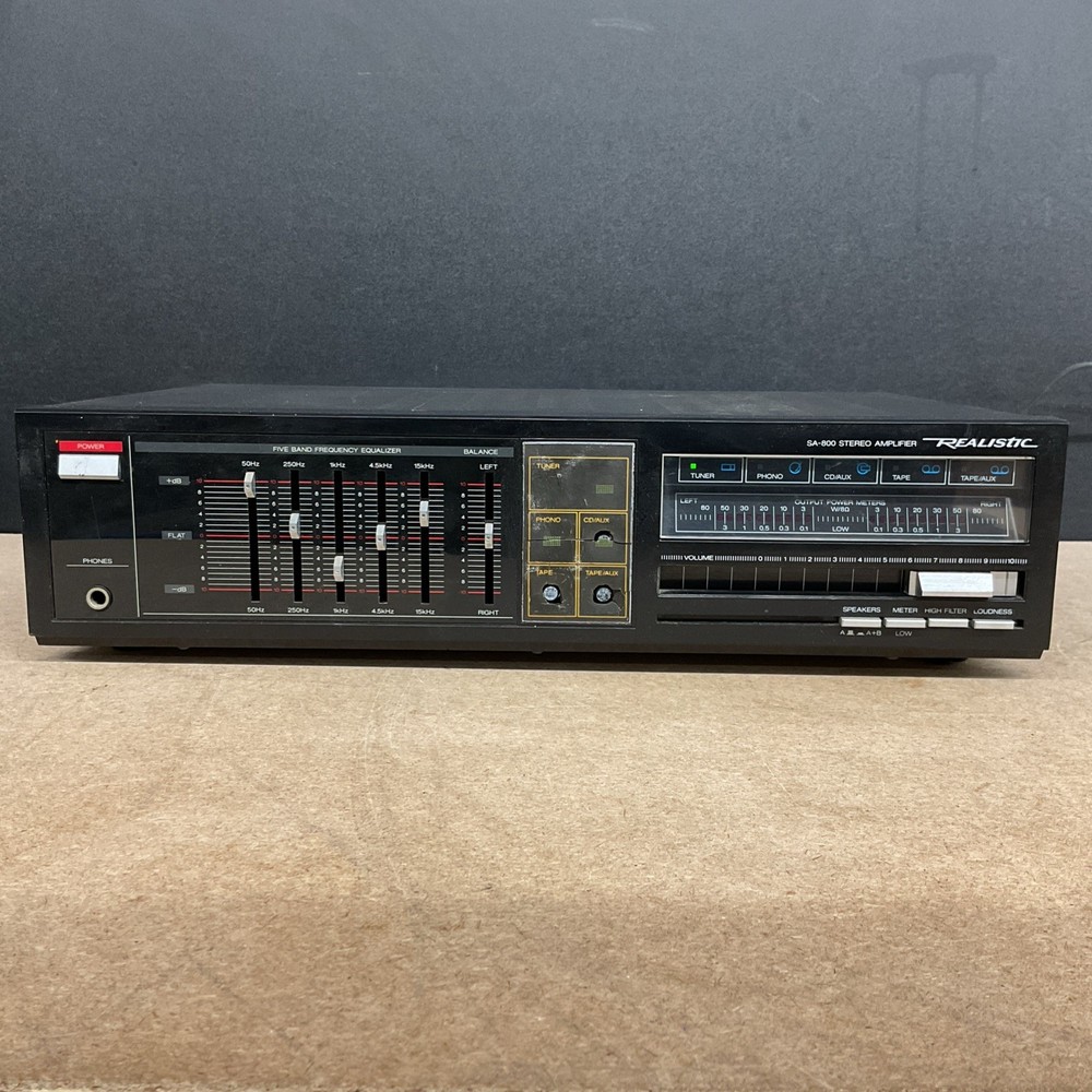 Vintage Realistic Stereo Amplifier Model SA-800 - Untested Powers On