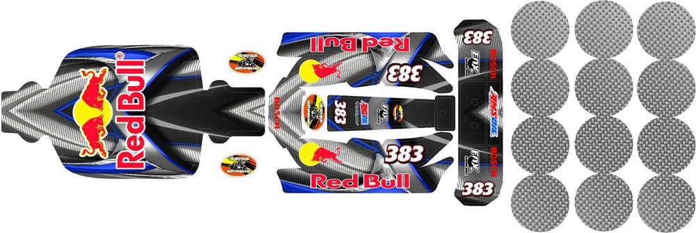 Losi mini 8ight Red drink wrap decals stickers