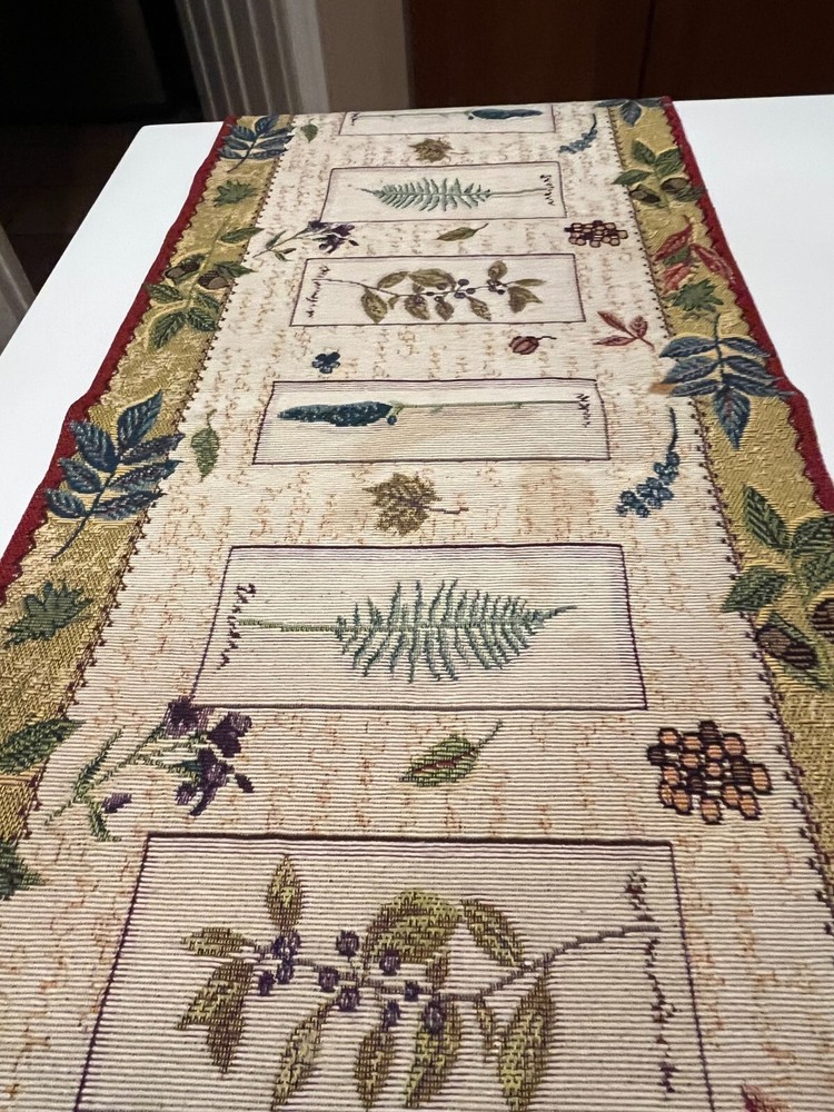 Fall Autumn Leaves Tapestry Table Runner 70"X 13"