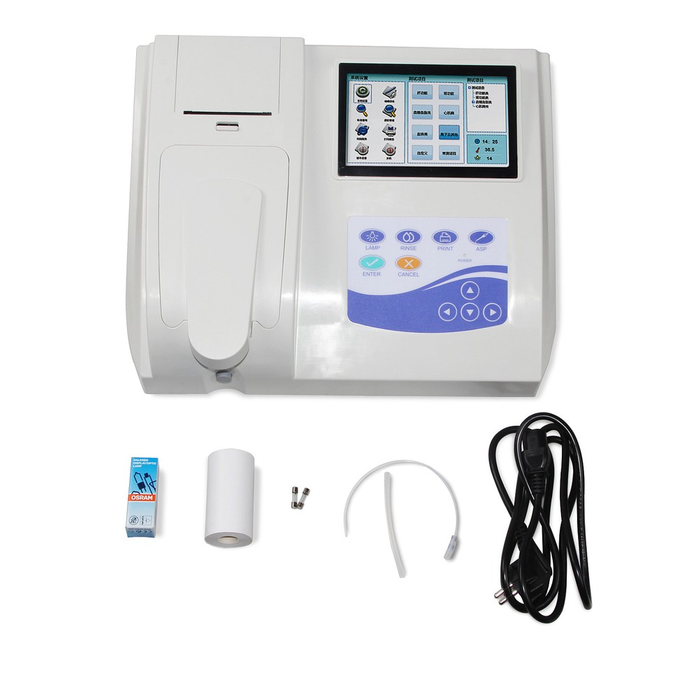 Semi-auto Biochemistry Analyzer analyzing blood touch screen alarm ,NEW