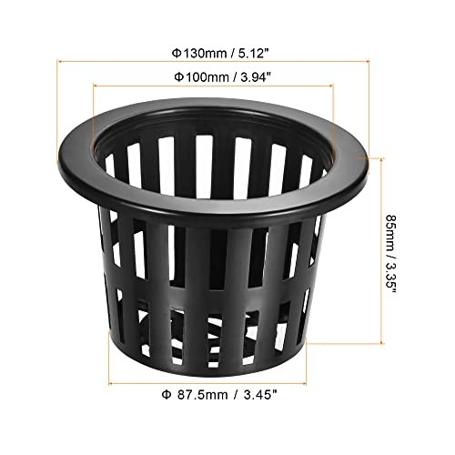 Garden Slotted Mesh Cups Hydroponic Net Pots Plastic 5 Inch, Suitable for