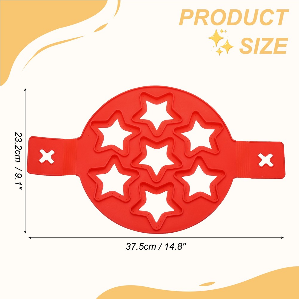 Non-Stick Silicone Pancake Maker, Star Shape Pancake and Egg Ring
