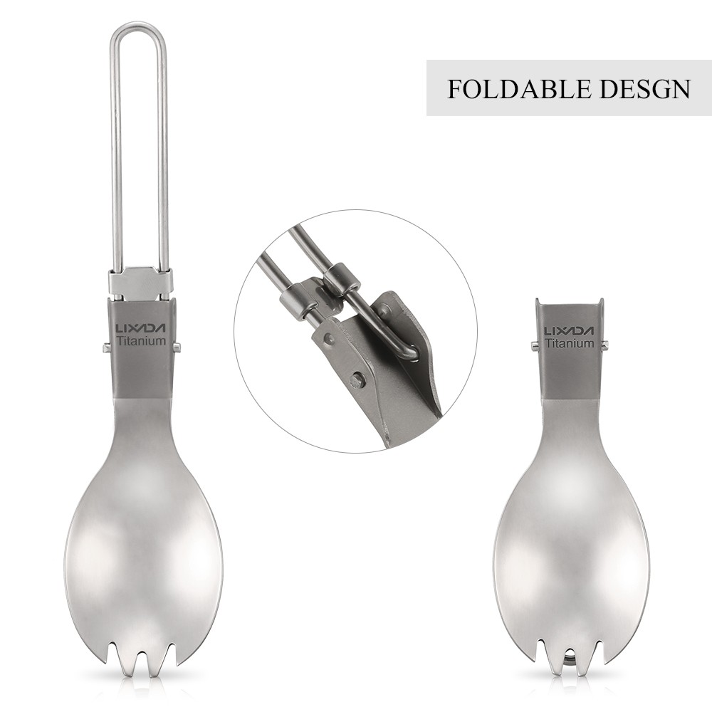 Half Polished Folding Spork Lightweight Dinner D0S0