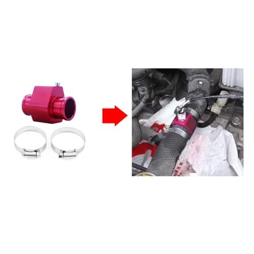 Universal Water Temp Joint Pipe Water Temp Temperature Joint Pipe 38mm Red