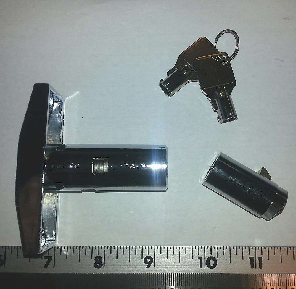 Vending machine T handle lock assembly w/ plug lock & 2 keys - New