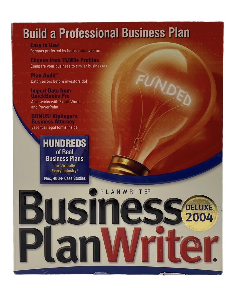Planwright Business Plan Writer Software Deluxe 2004 Brand New Sealed