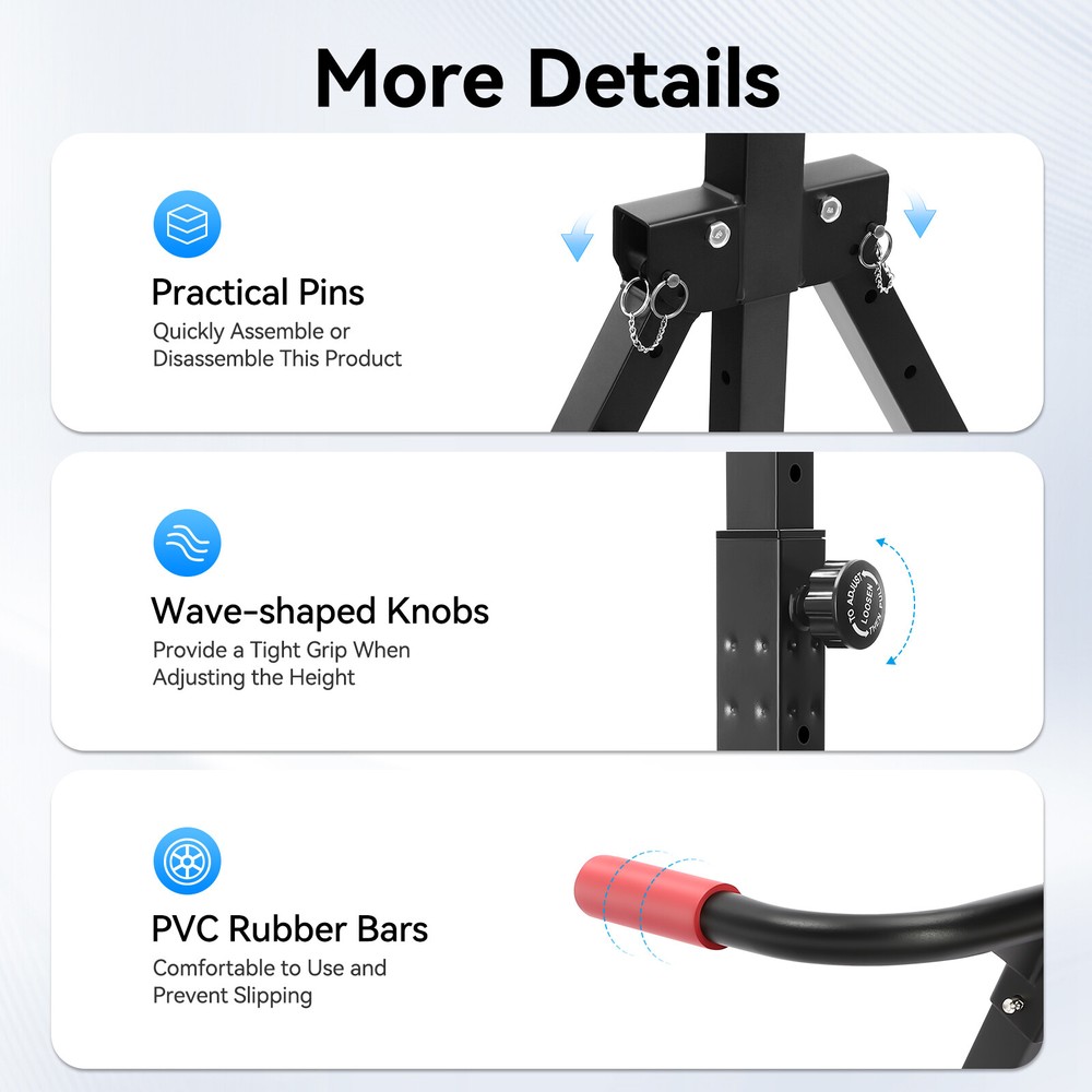 Adjustable Power Tower Dip Station Pull Up Bar, Multifunction Triangular Struct