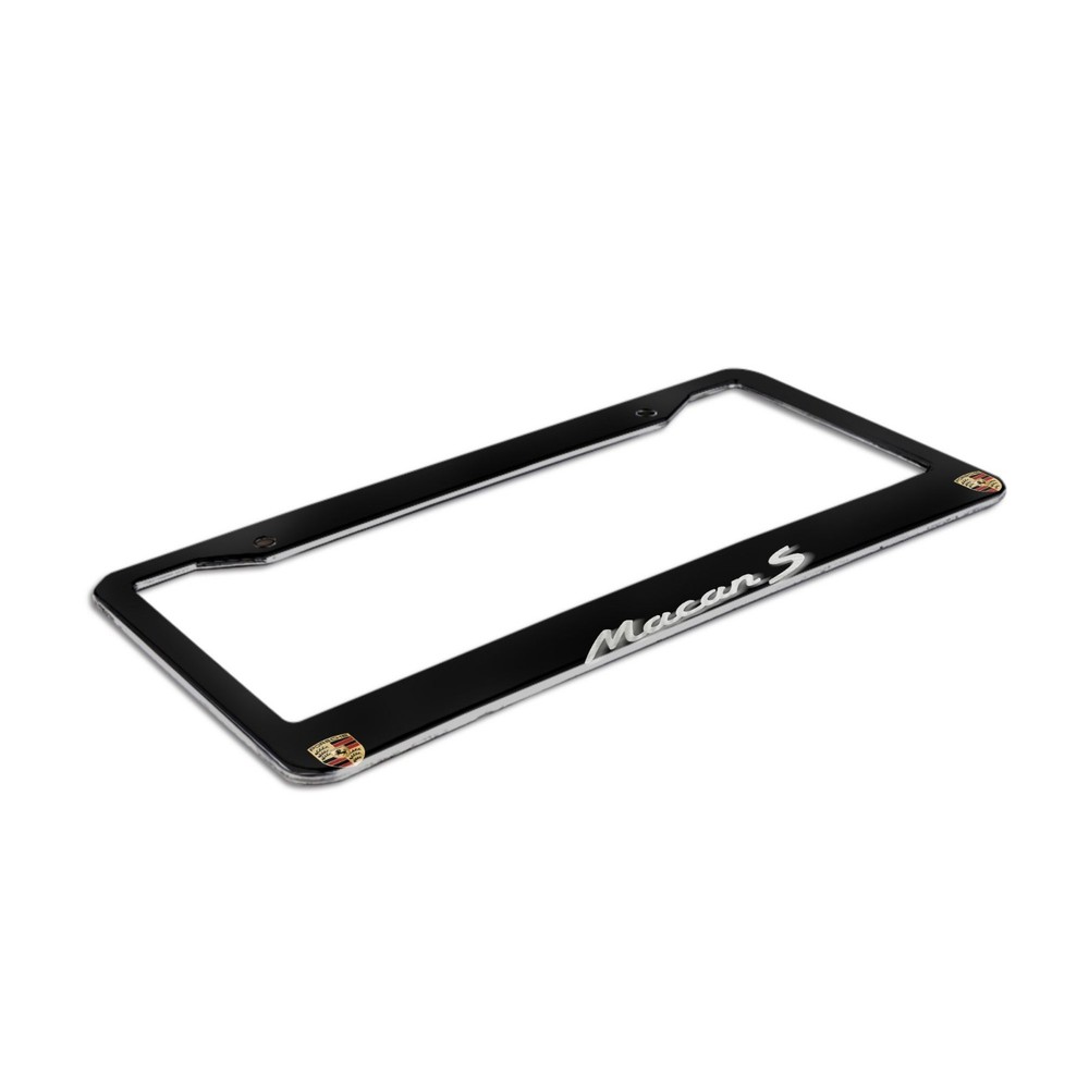 Porsche 2 Pack 2 Holes Solid Aluminum License Plate Frame Holder Black