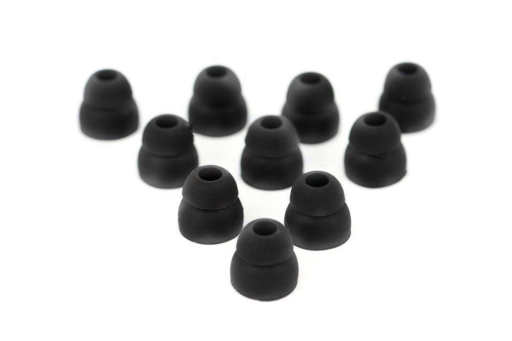 10pcs Black Double Flange Replacement Silicone Earbuds EarTips 4.1mm