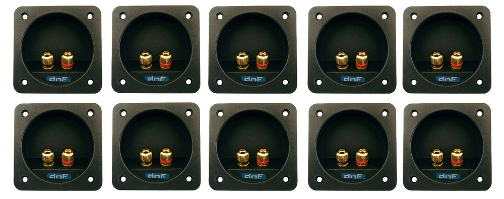 10 PACK SPEAKER BOX TERMINAL SQUARE CUP CONNECTOR SUBWOOFER ENCLOSURE WIRE