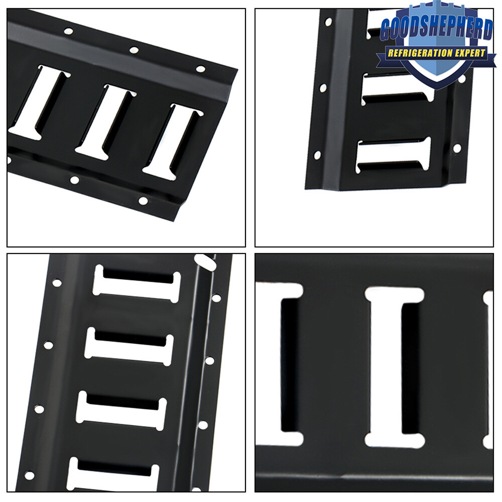 Black E Track Tie Down Rail Kit 5' E Track 8Pcs Bar Rails Powder Coated Steel