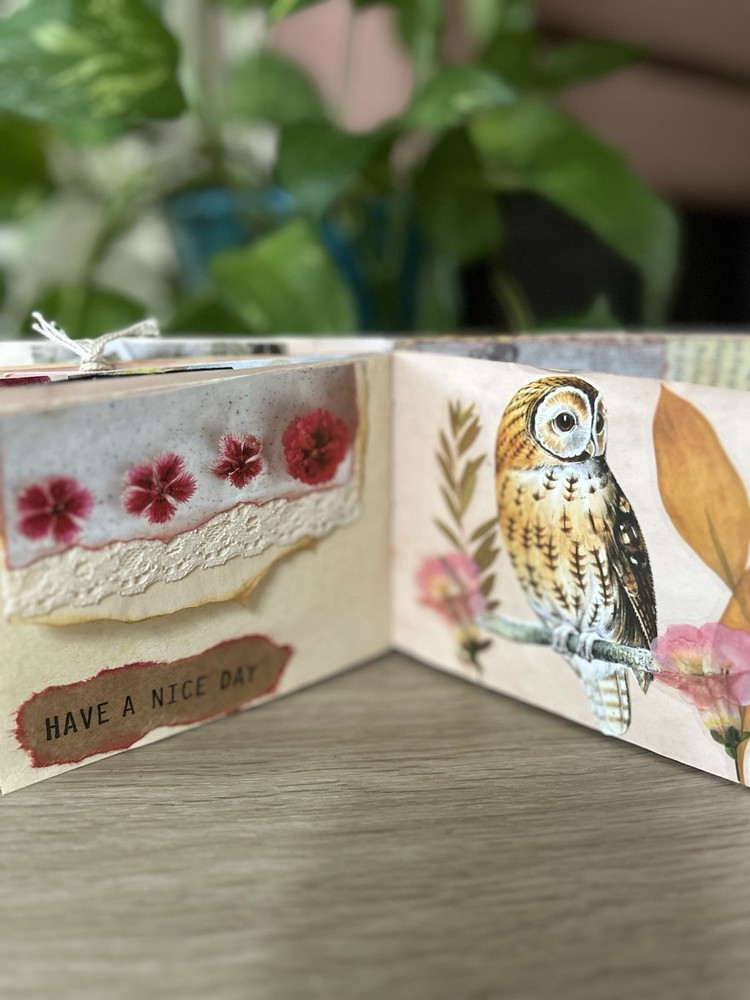 Boho Garden Inspired Fabric Covered Junk Journal Set with Crochet Accent