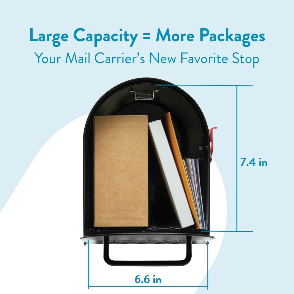 Architectural MAILBOXES Ironside Large Capacity Galvanized Steel black, Post-...