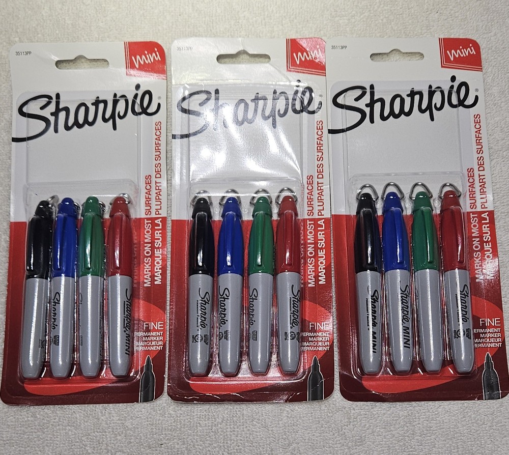Sharpie Mini, Fine Point 4 Color Pack, 3 Packs