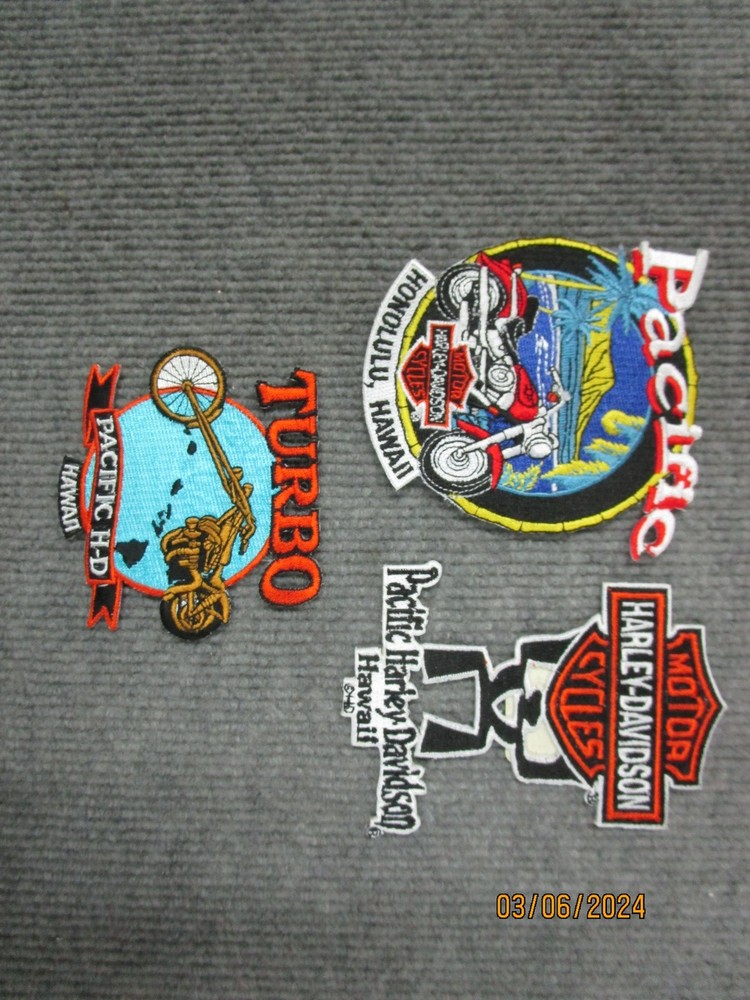 3 Harley Davidson Hawaii Patches