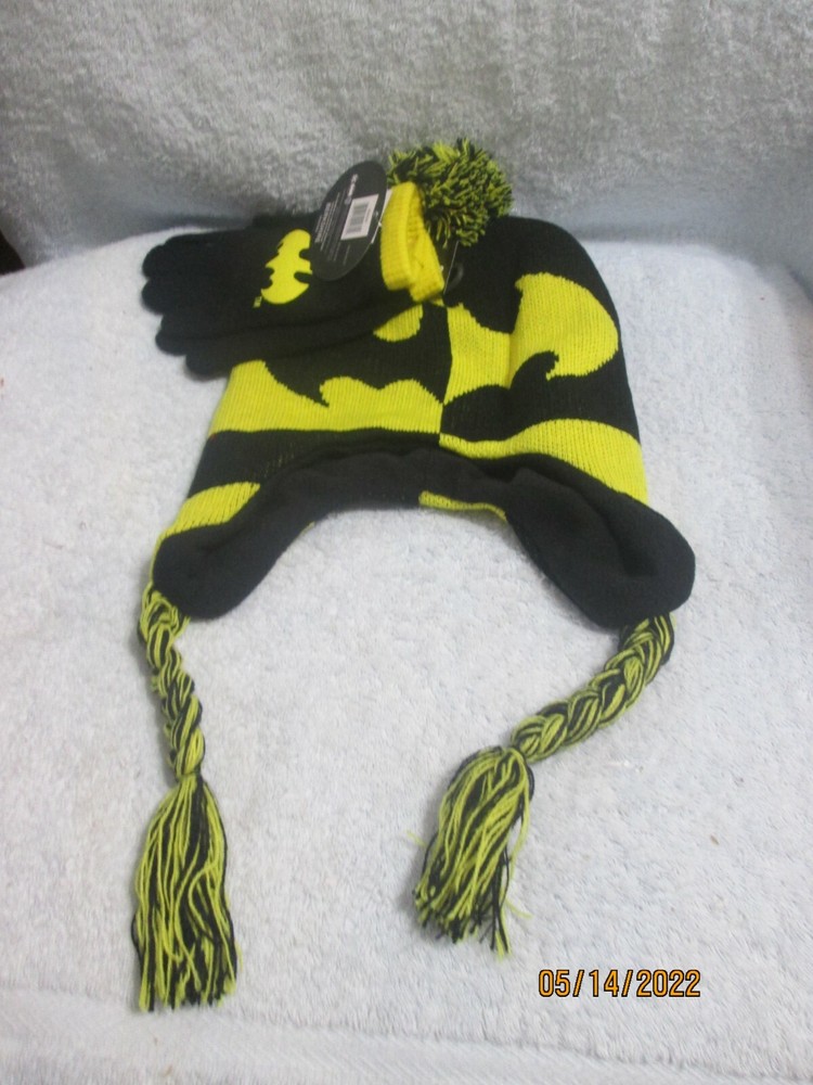 Little Boy's Batman Hat & Gloves New
