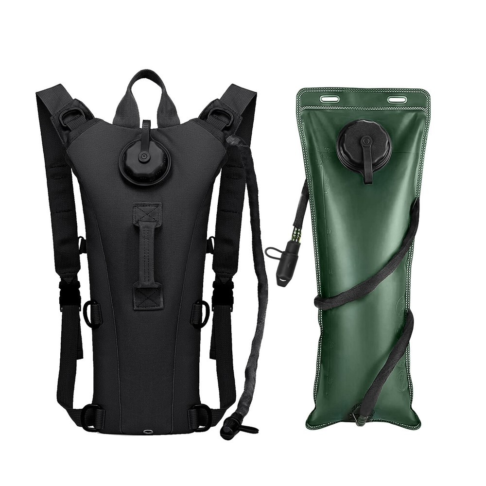 3L Hydration Backpack With Water Bladder - Tactical Molle Hiking / Camping Black