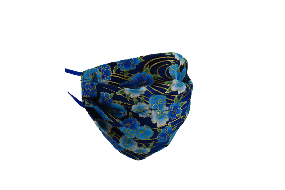 Blue Floral Face Mask