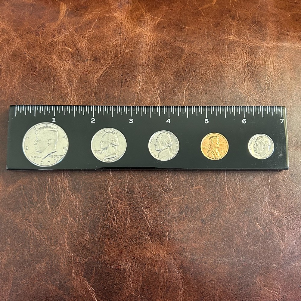 1964 - 1972 5 Pc Coin Set 7'' Ruler