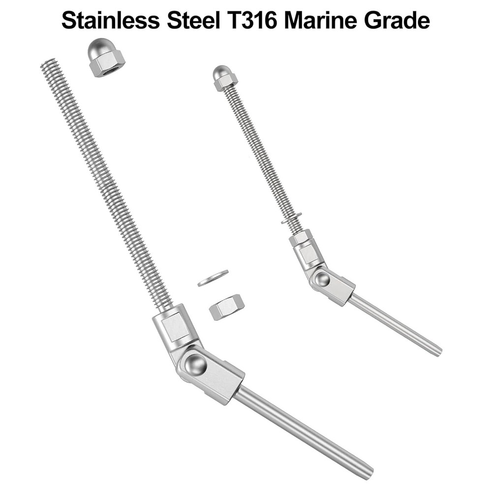 20 Pack 6"Long Angled Swage Threaded Stud 1/8" 180 Degree Adjustable Angle