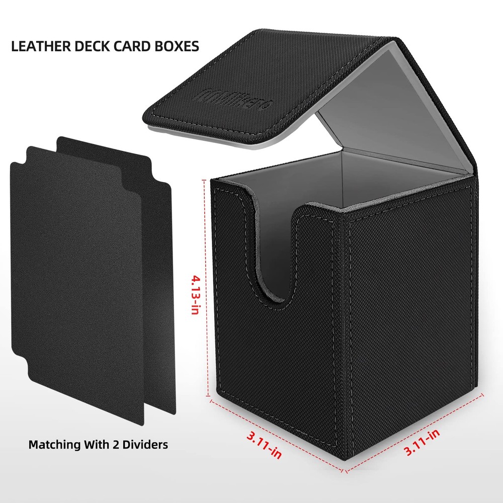 Mlikero 2 Pack Card Deck Box, 2 Black Case, Box V1-2