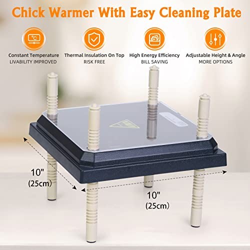 Brooder Heater for Chicks: Chick Brooder Heating Plate with Easy- Black-10x10