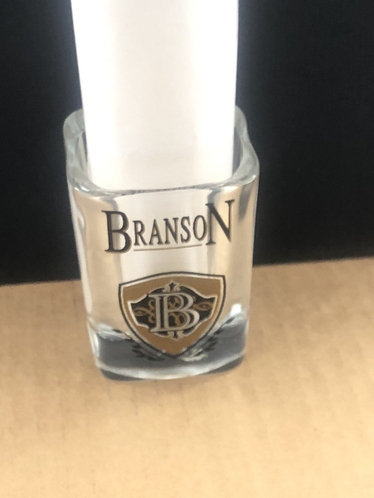 “B” Branson Square shot glass, COMBINED SHIP $1 PER MULTIPLE