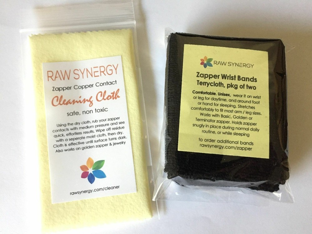 Basic Zapper 3 Item PKG Clean Cloth Wrist Bands Kill Parasites Bacteria Virus