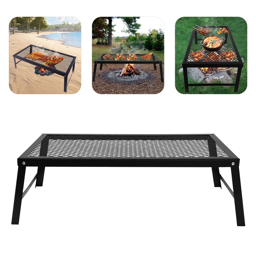 Foldable Portable Camping Grill Fire Pit Grate for Outdoor Cooking