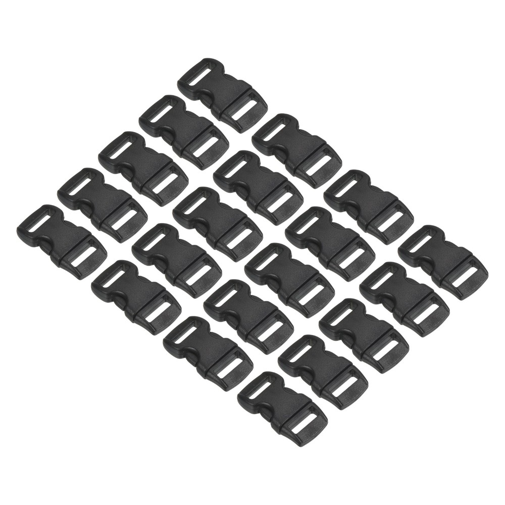 20Pack Plastic Buckles Quick Side Release Clips Clamp Black 11mm