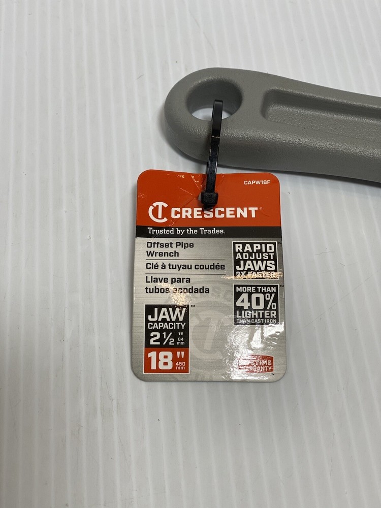 Crescent Pipe Wrench Aluminum Offset Handle 18''