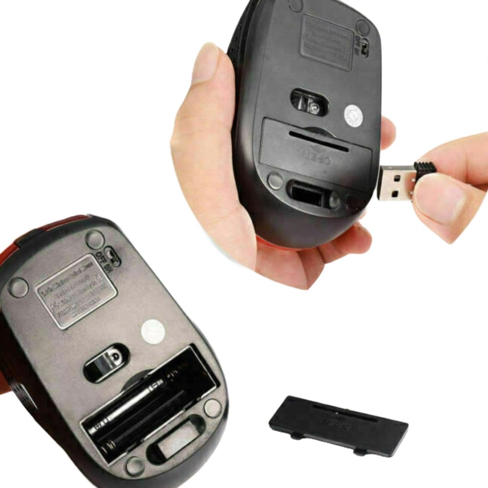 Sanoxy Wireless Optical Mouse Adjustable DPI 2.4GHz Red