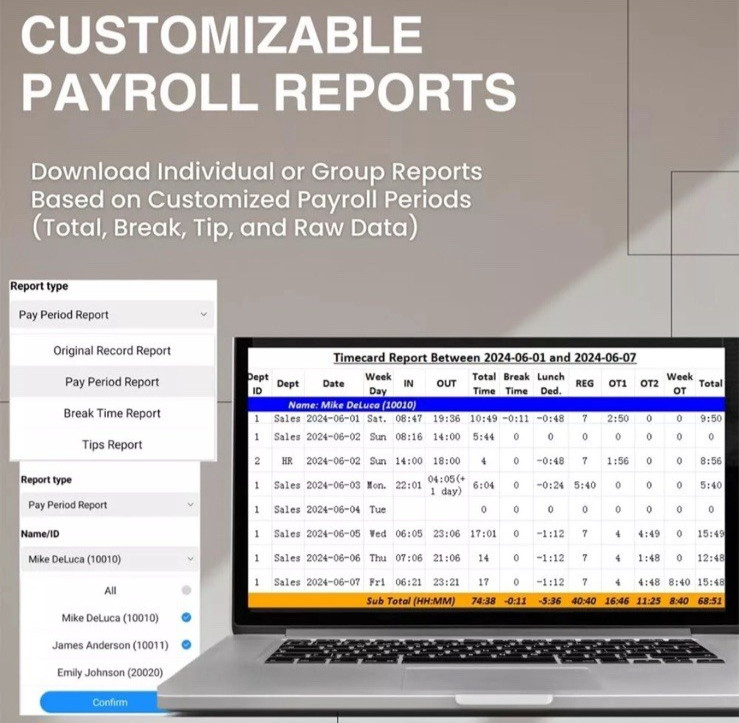 Time Clock, App-Based, Face, Card & Fingerprint Attendance Machine