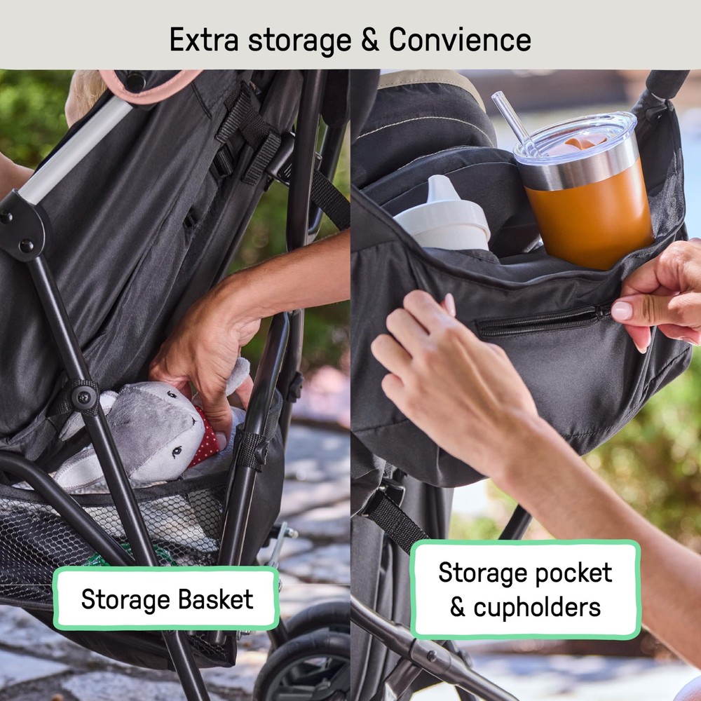 Lightweight Stroller 3D Mini Compact Fold Multi Position Recline Dusty Rose