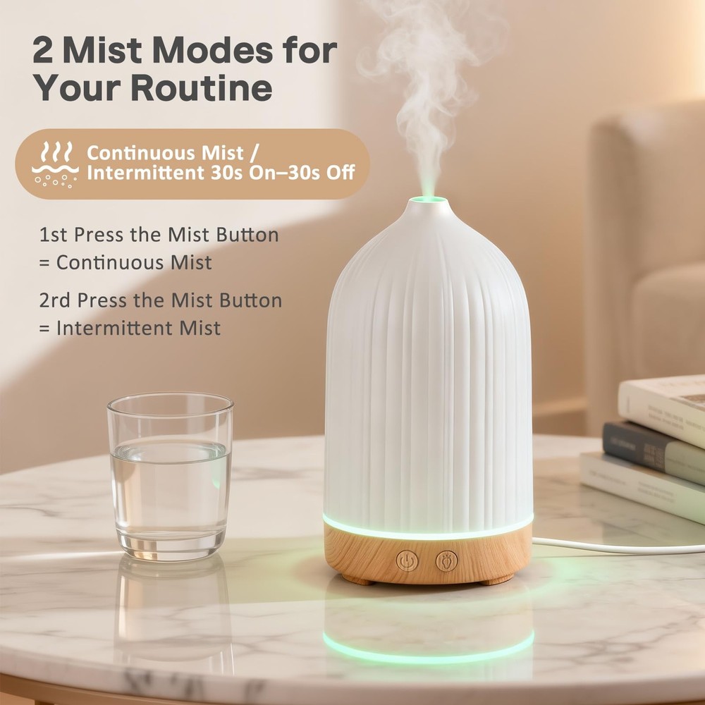 Specvoko 100ML Essential Oil Diffuser, Ultrasonic Cool Mist White
