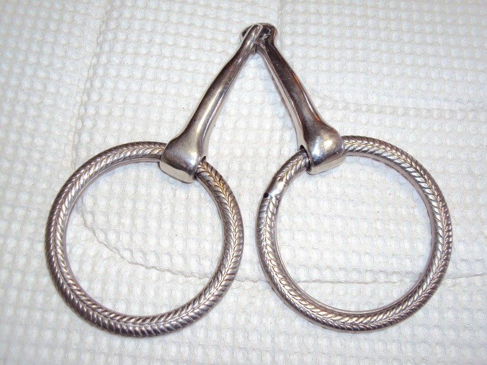 SHOWMAN Fancy Engraved Silver Show Snaffle Bit - BRAID DESIGN - 5 1/2" - GREAT