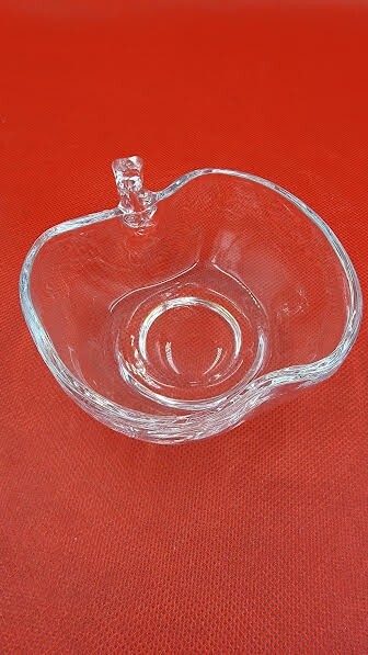 Glass Apple Trinket/ Candy dish