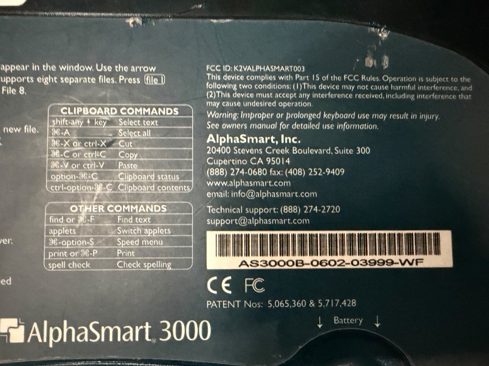 AlphaSmart 3000 Portable Desktop Word Processor