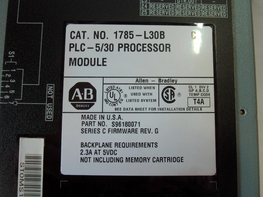 Allen-Bradley 1785-L30B C PLC-5/30 Processor Module Series C S96180071