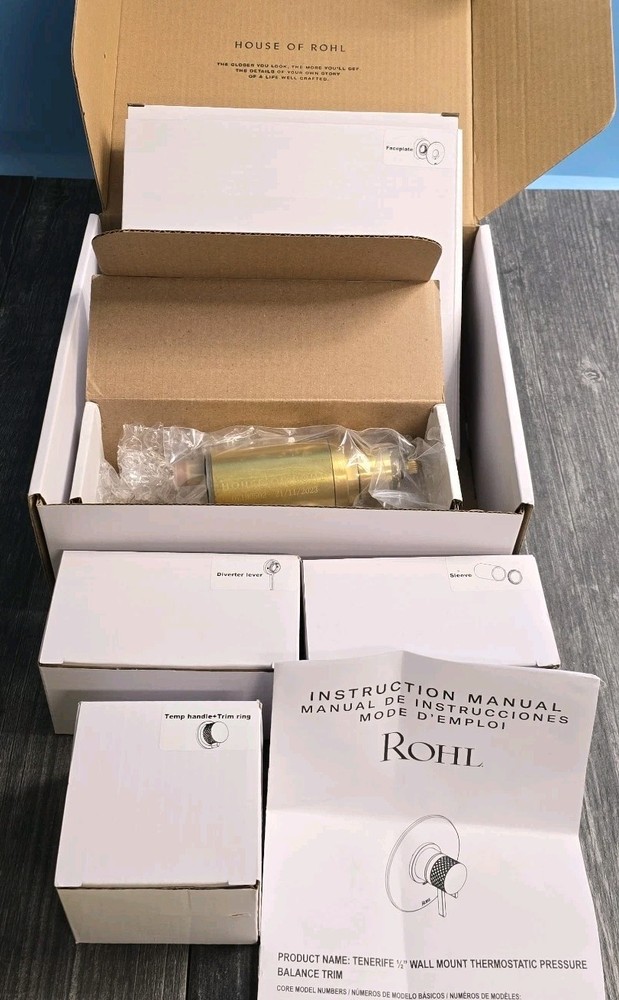 Rohl TTE23W1LMAG-W Tenerife 1/2" Therm & Pressure Balance Trim with 3 Functions