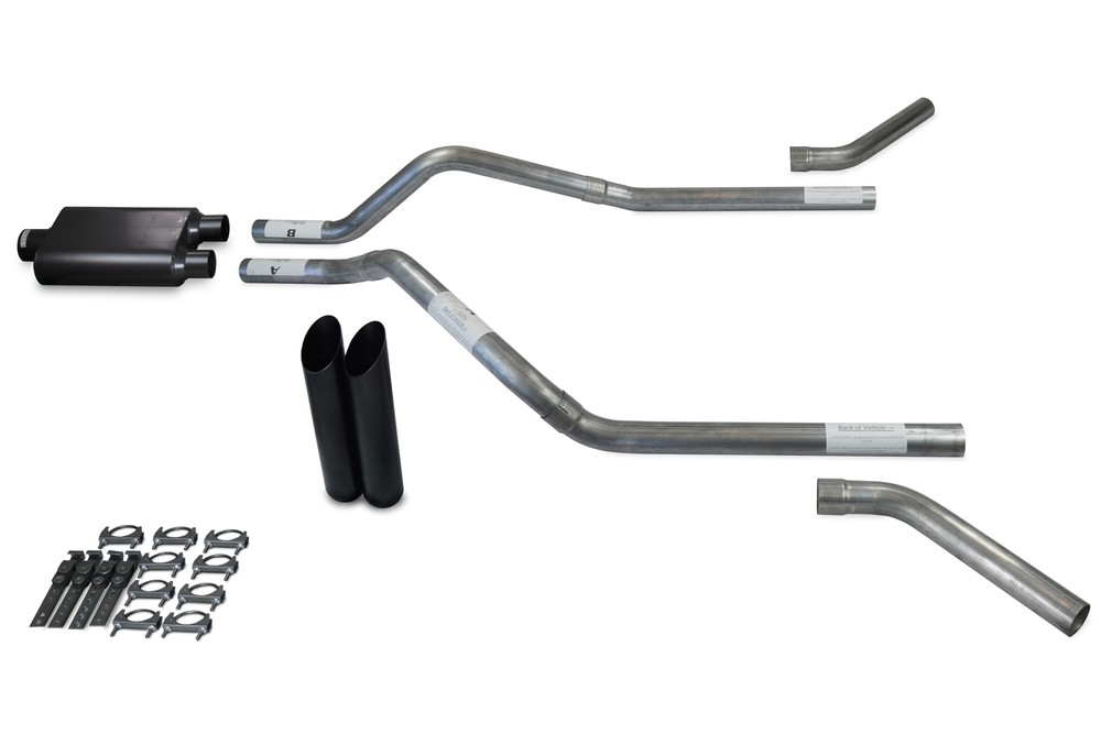 GMC Jimmy 00-04 2.5" Dual Exhaust Kits 2 Chamber Black Tips Corner Exit