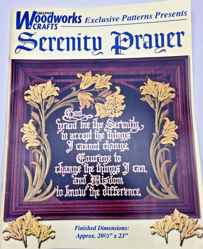 Scroll Saw Pattern- The Serenity Prayer Pattern Fretwork Pattern Collectible NEW