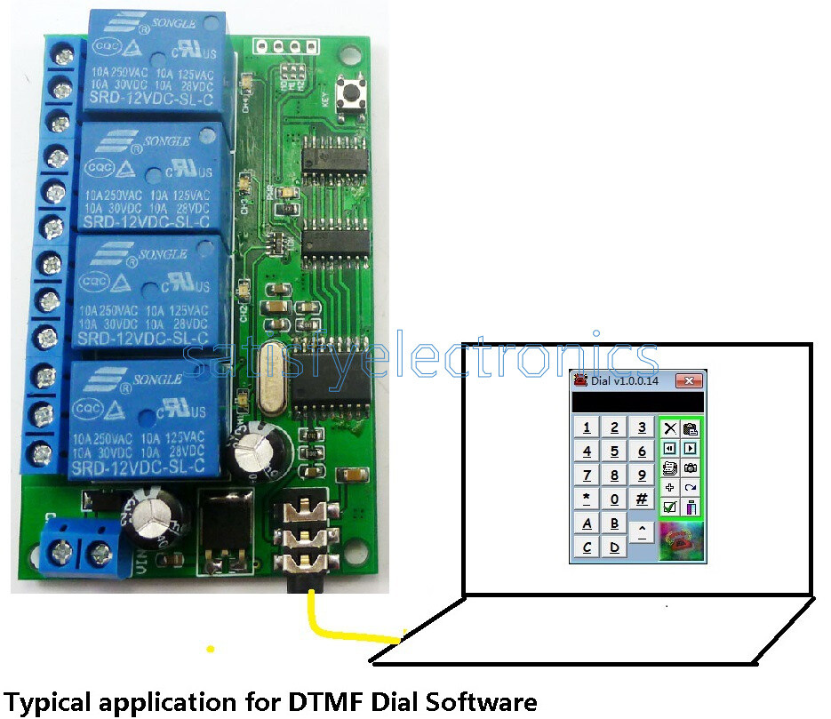 12V 4CH MT8870 DTMF Tone Signal Decoder Relay Phone Remote Control PLC