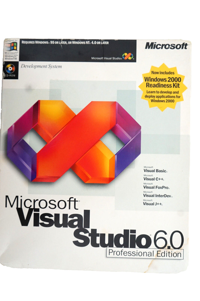 Microsoft Visual Studio Professional 6.0 6 PRO FULL VERSION Windows BASIC C++ #1