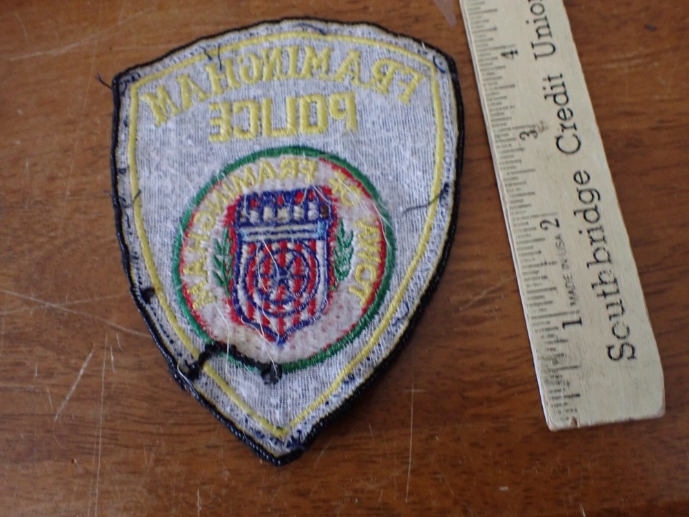 FRAMINGHAM MASSACHUSETTS EARLY OBSOLETE VEST PATCH BX 14#15