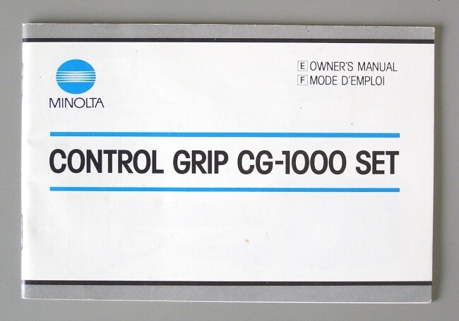 Minolta Control Grip CG-1000 Set Instruction Manual