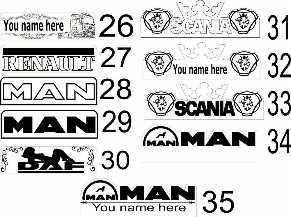 Name Plates Truck Lorry Interior Engraved App,USB and Remote Control