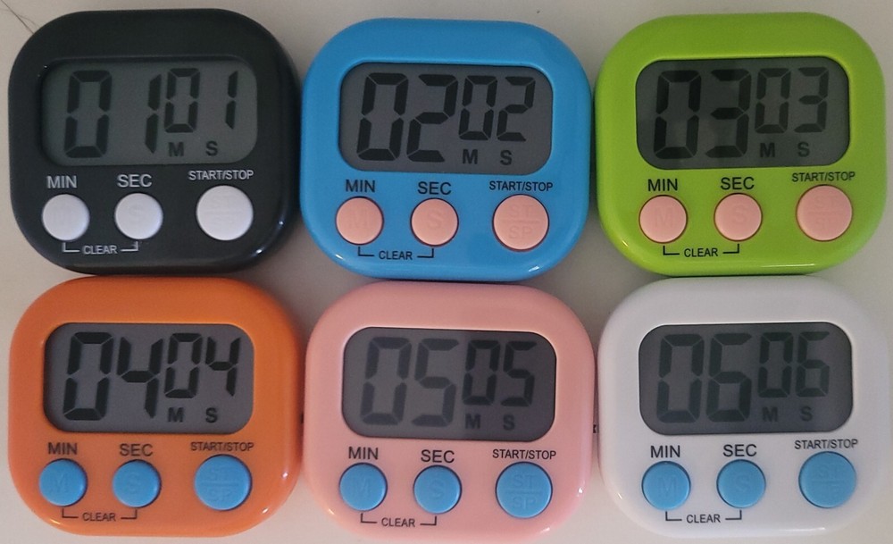 Compact Digital Timer, Kitchen All-Purpose Timers Count Up or Down, Select Color